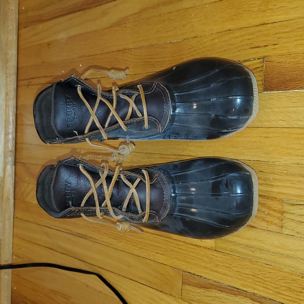 Sperry Saltwater Duck Boots Brown Leather W7